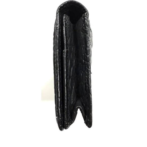 Brahmin Debra Pecan Melbourne Genuine Leather Croc Embossed Wallet Black - Picture 11 of 16